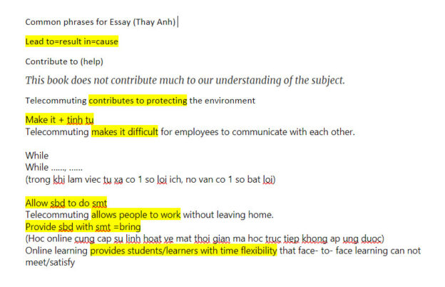 Common phrases for essay (part 1)